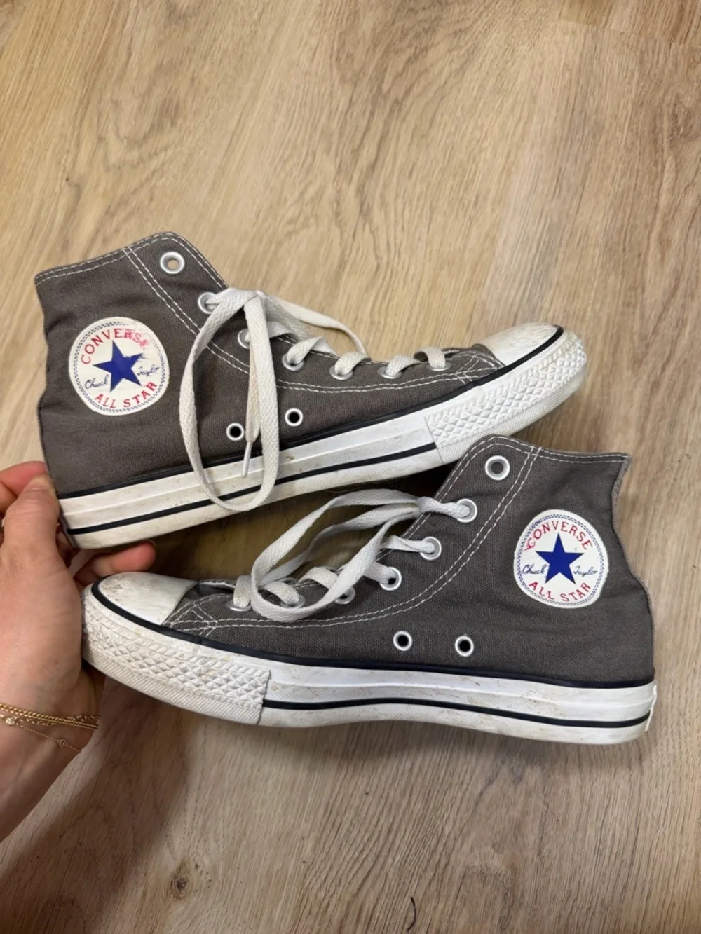 Converse Classic Grey Canvas High Top Sneakers - Picture 6 of 9